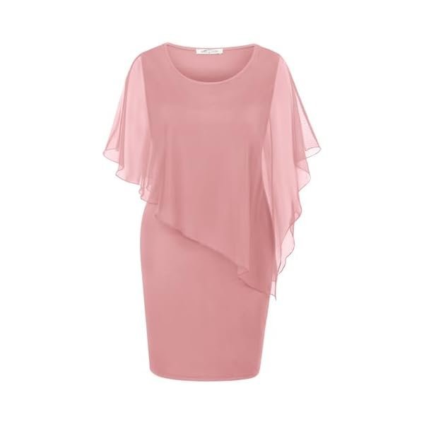 Mesh Cape Pencil Midi Dress