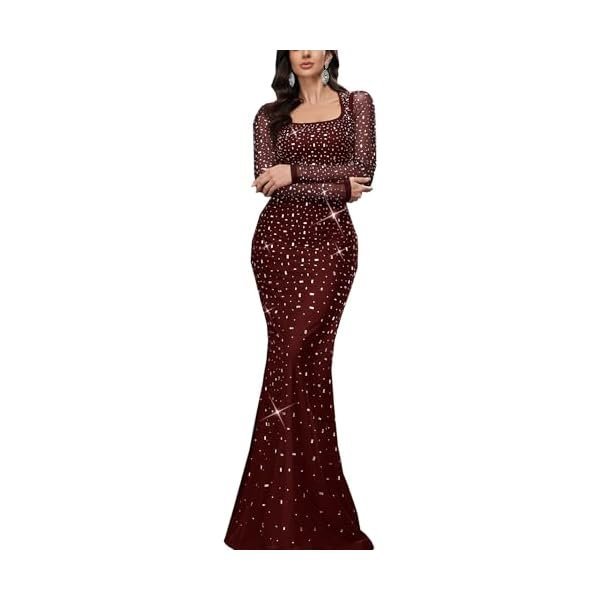 Rhinestone-Embellished Formal Maxi Dress