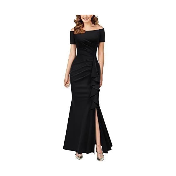 Off-Shoulder Ruffle Formal Maxi Dress