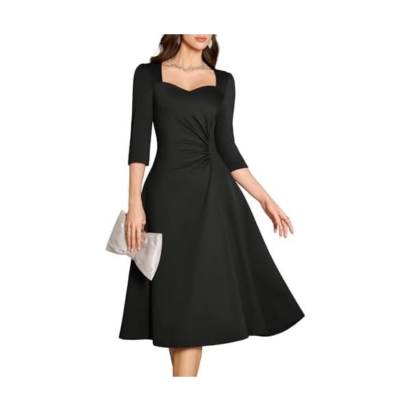 Ruched-Waist Wrap A-Line Midi Dress